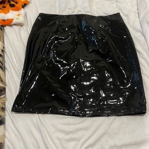 Fashion Nova Glossy Black Pencil Skirt